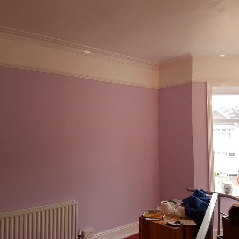 Freshly decorated room with newly painted walls